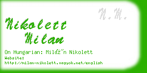 nikolett milan business card